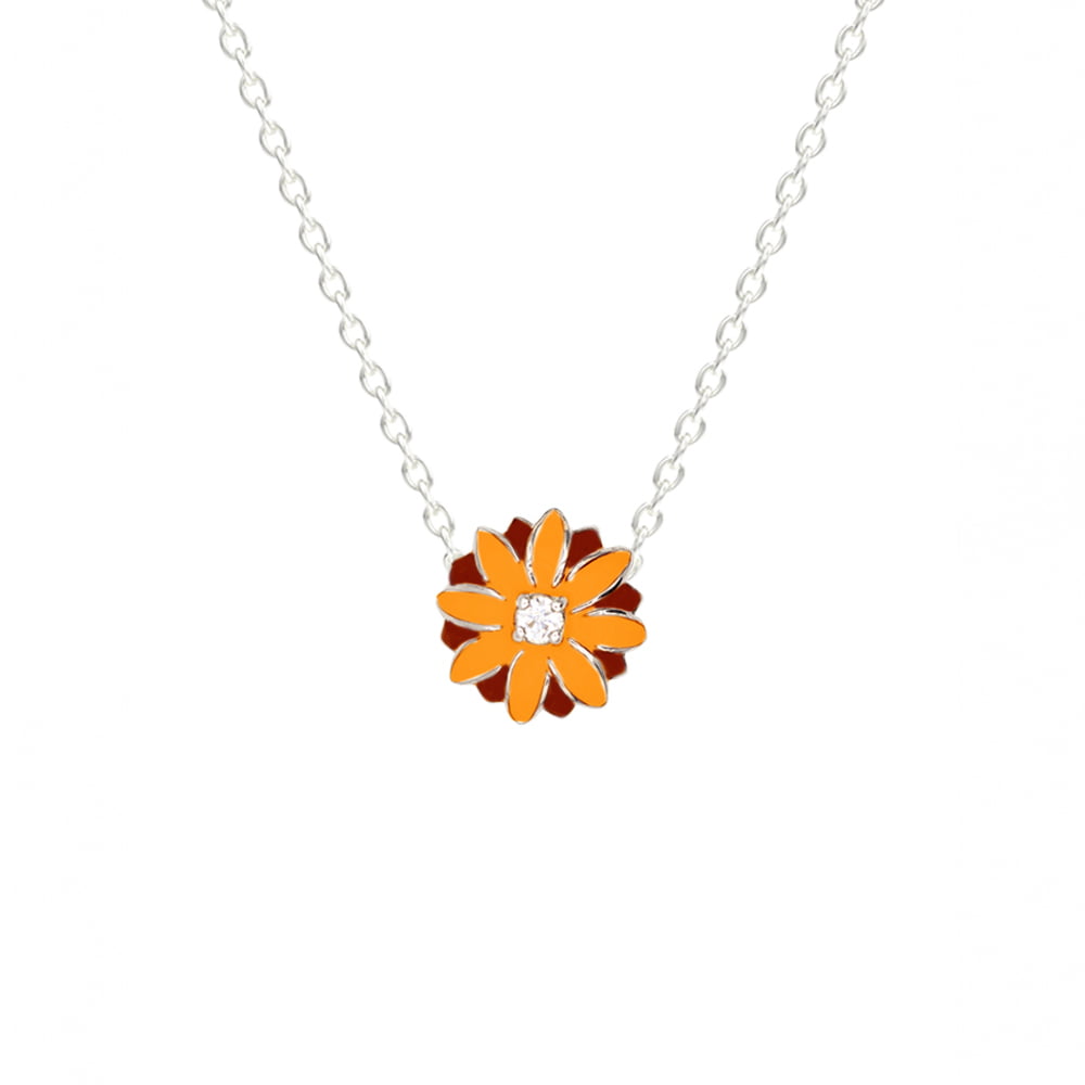 Marigold Orange Sunflower Necklace