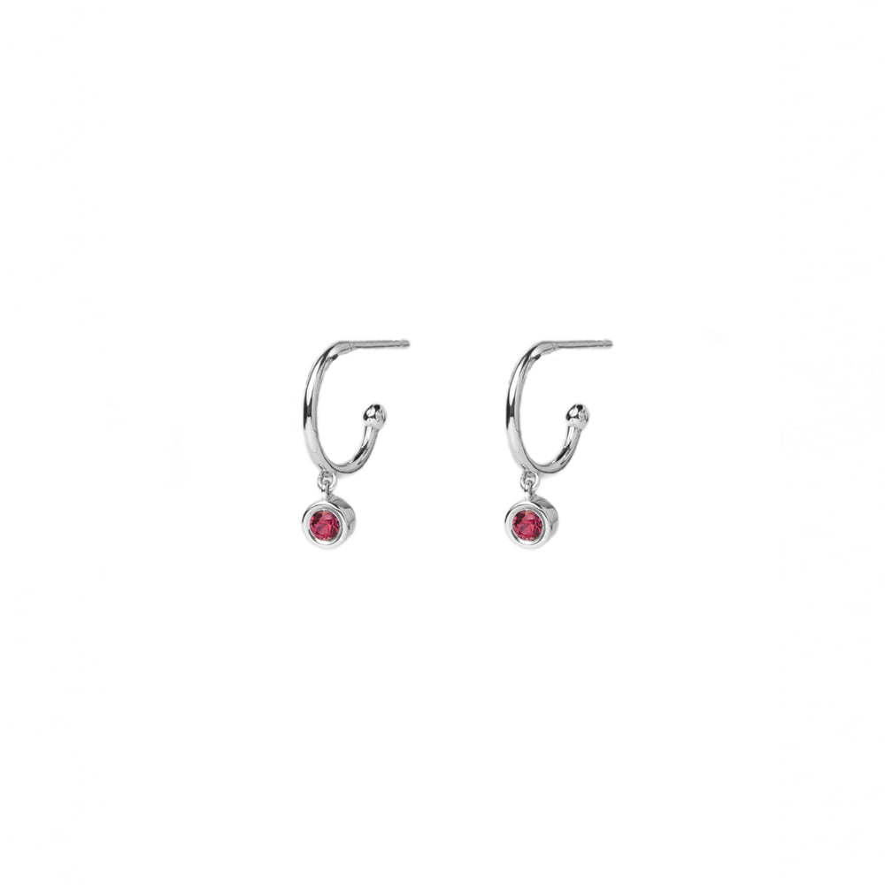 Ruby Bezel-Set Earrings