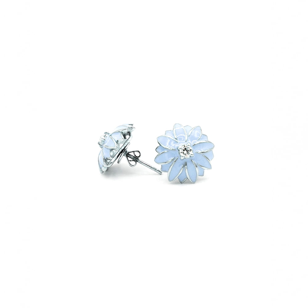 Powder Blue Sunflower Earrings