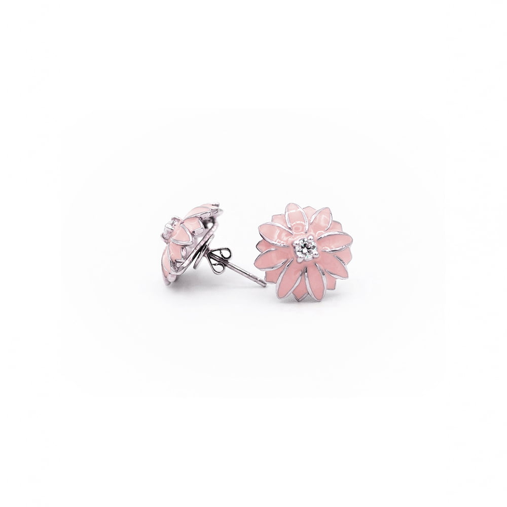 Cotton Candy Pink Sunflower Earrings