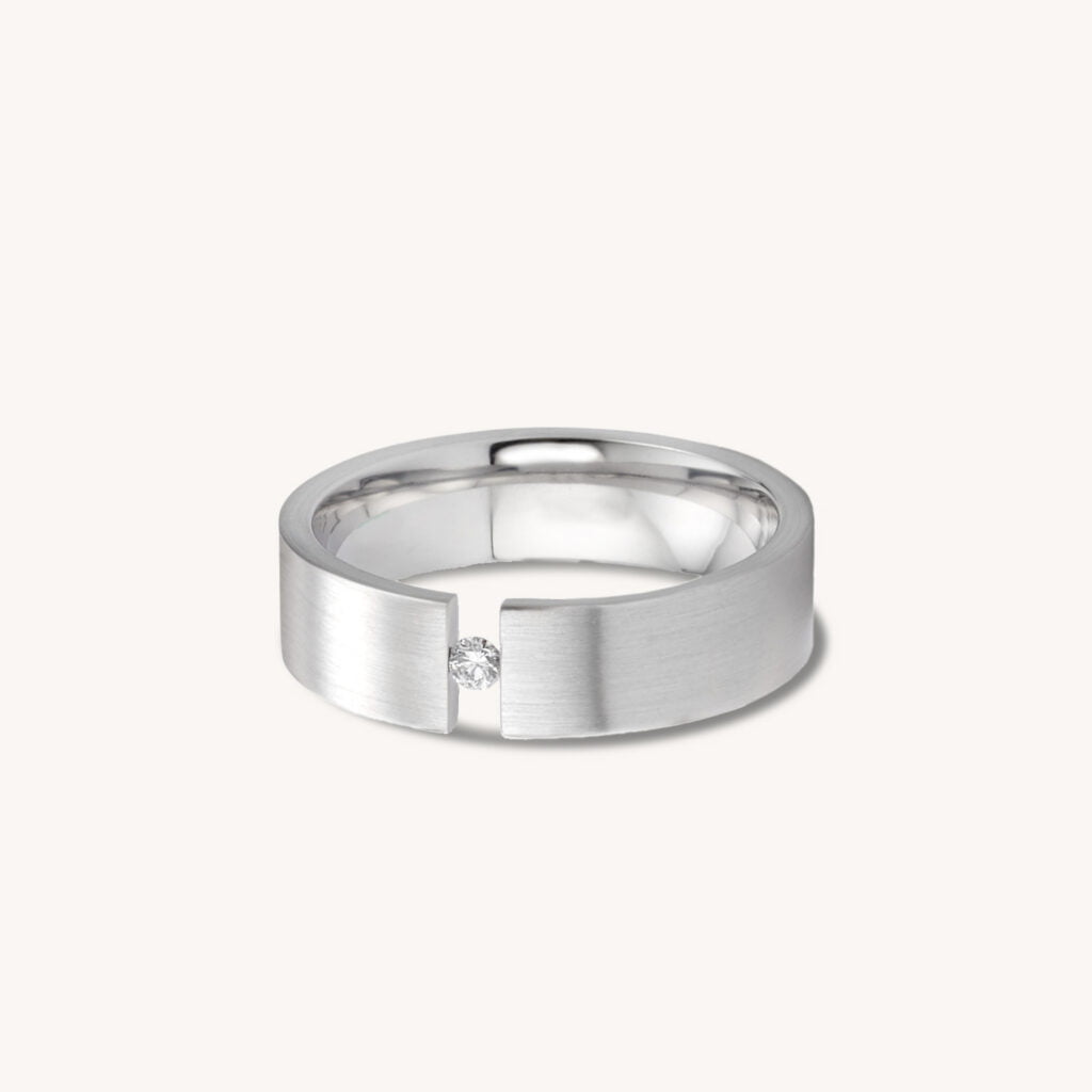 Ace Bar Set Diamond Stainless Steel Ring