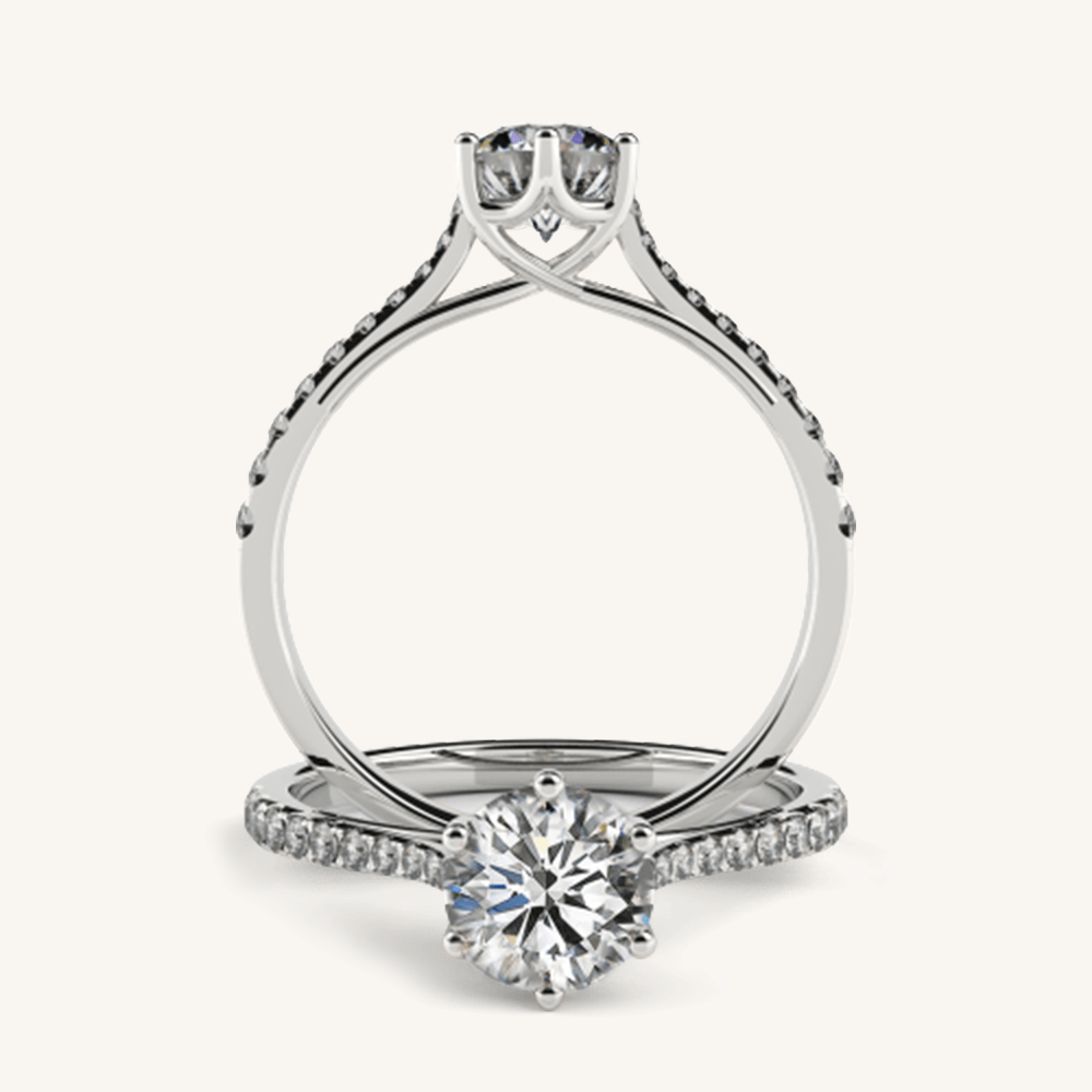 Cathedral Faith Pave Side Diamond Ring