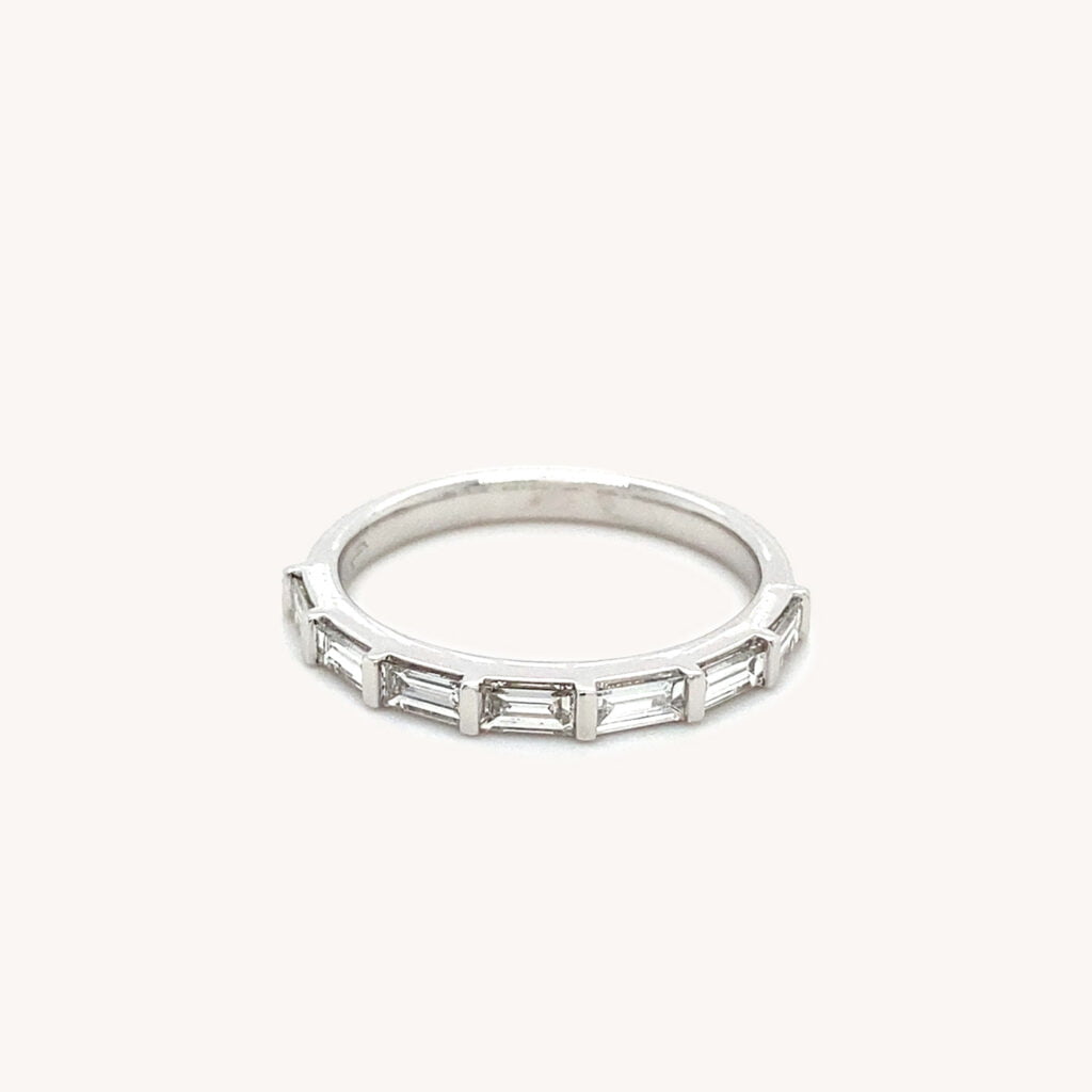 Half Eternity Baguette Bar Set Diamond Ring