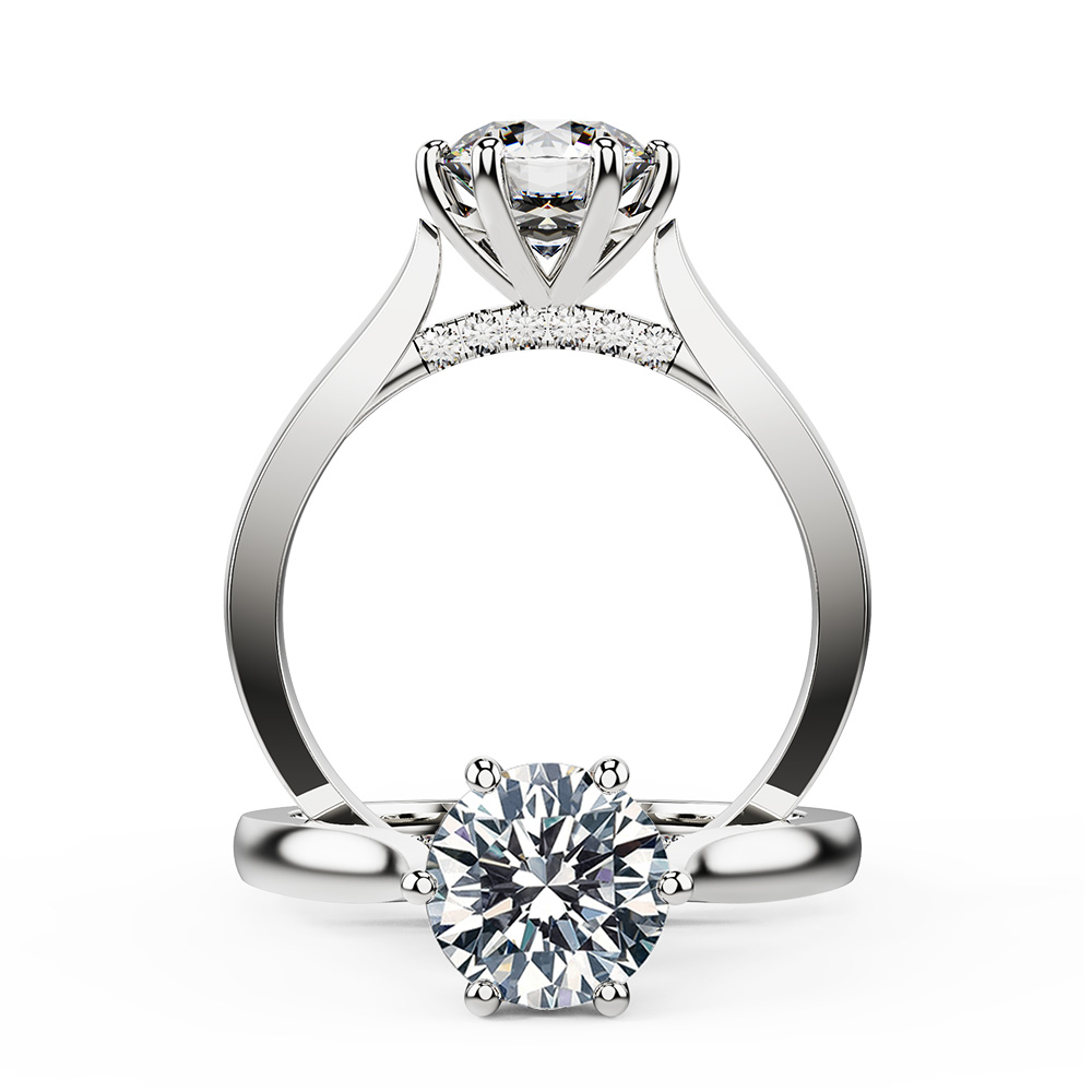 Diamond Bridge Solitaire Engagement Ring