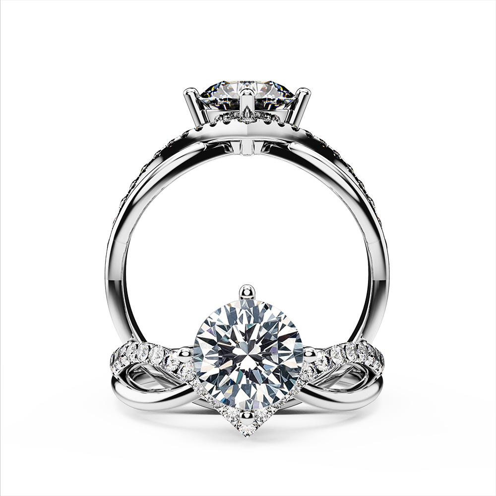 V diamond Infinity Engagement Ring
