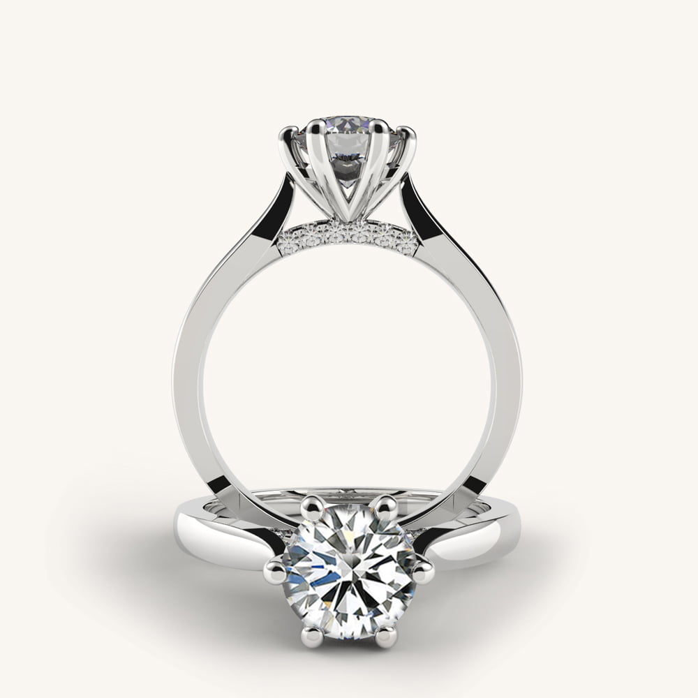 Diamond Bridge Solitaire Engagement Ring
