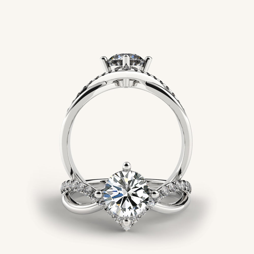 V-diamond Infinity Engagement Ring