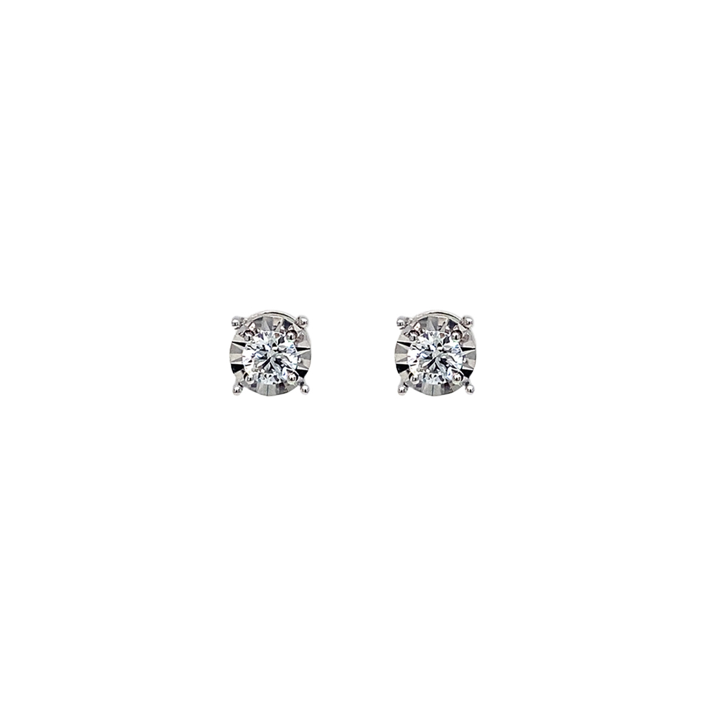 Illusion Solitaire Lab Grown Diamond Stud Earrings