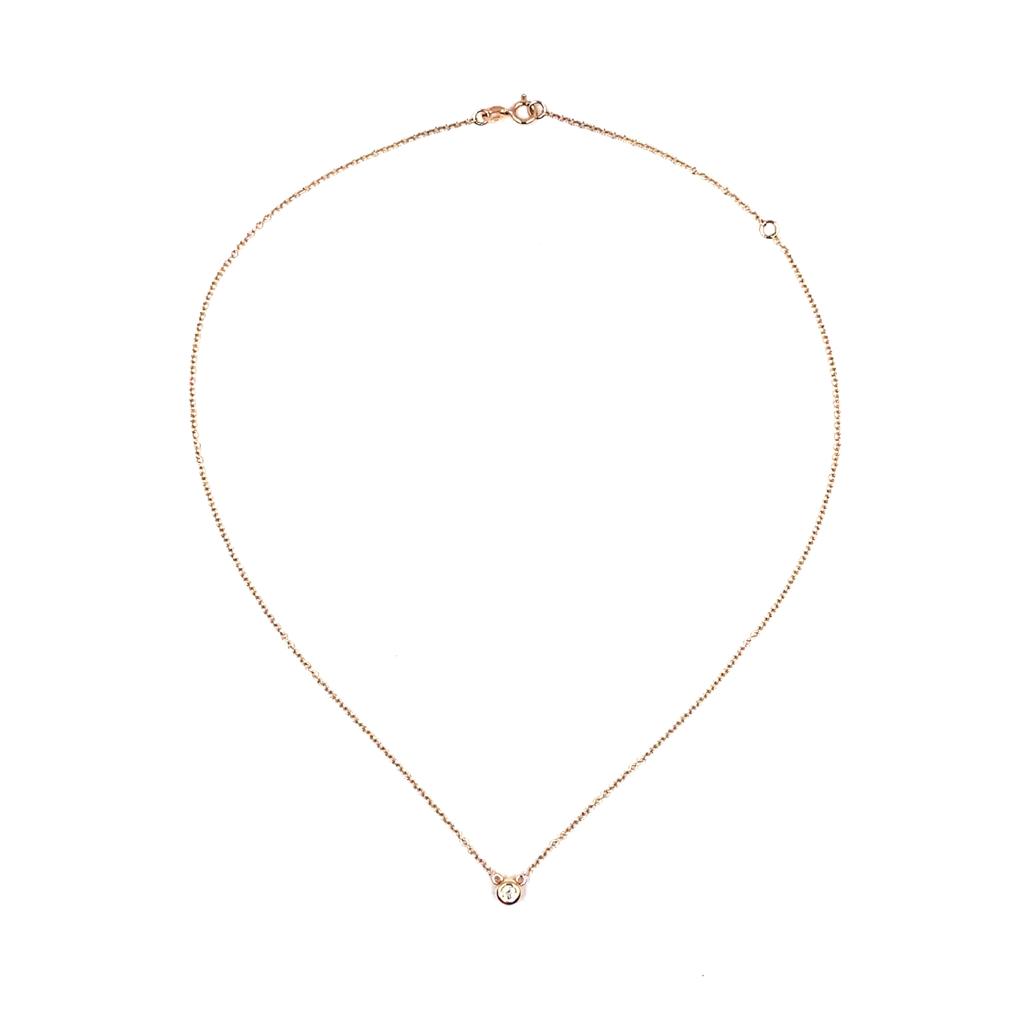 Lab Grown Diamond Necklace in Rose Gold